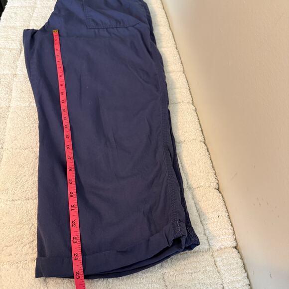 Time and Tru Womens Sz 14 High Rise Casual Cargo Blue Capri Pants Hiking Travel - Picture 9 of 14
